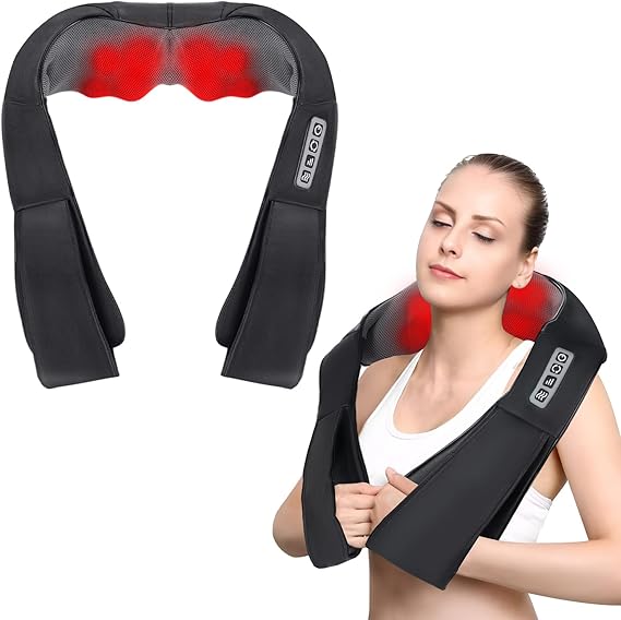 Shiatsu 4D Back & Neck Massager with Heat – Deep Tissue Kneading(NOT Cordless)