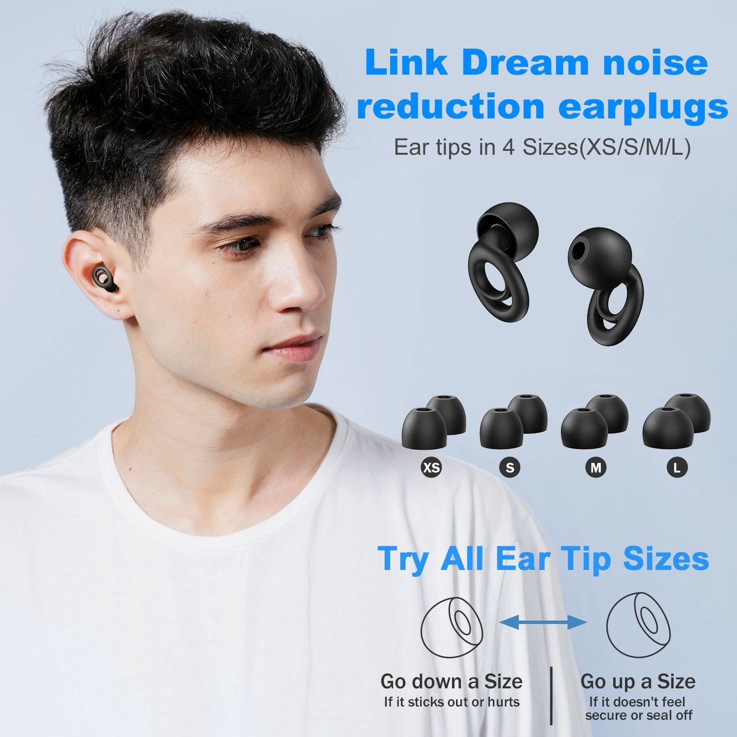 Ear Plugs – Ultra-Comfy, Reusable Noise-Reducing Earplugs for Sleep, Focus, Travel & Noise Sensitivity | Flexible Fit | 24dB (SNR) Noise Reduction & Hearing Protection