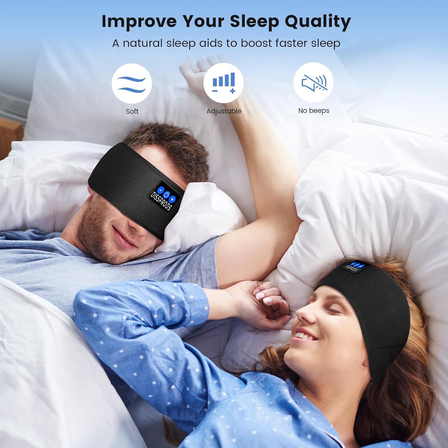 Wireless Sport & Sleep Headband – Sweatproof Music Bluetooth Headband – Comfortable Soft Sleeping Headband – Cool Gadgets for Men & Women – Universal Fit