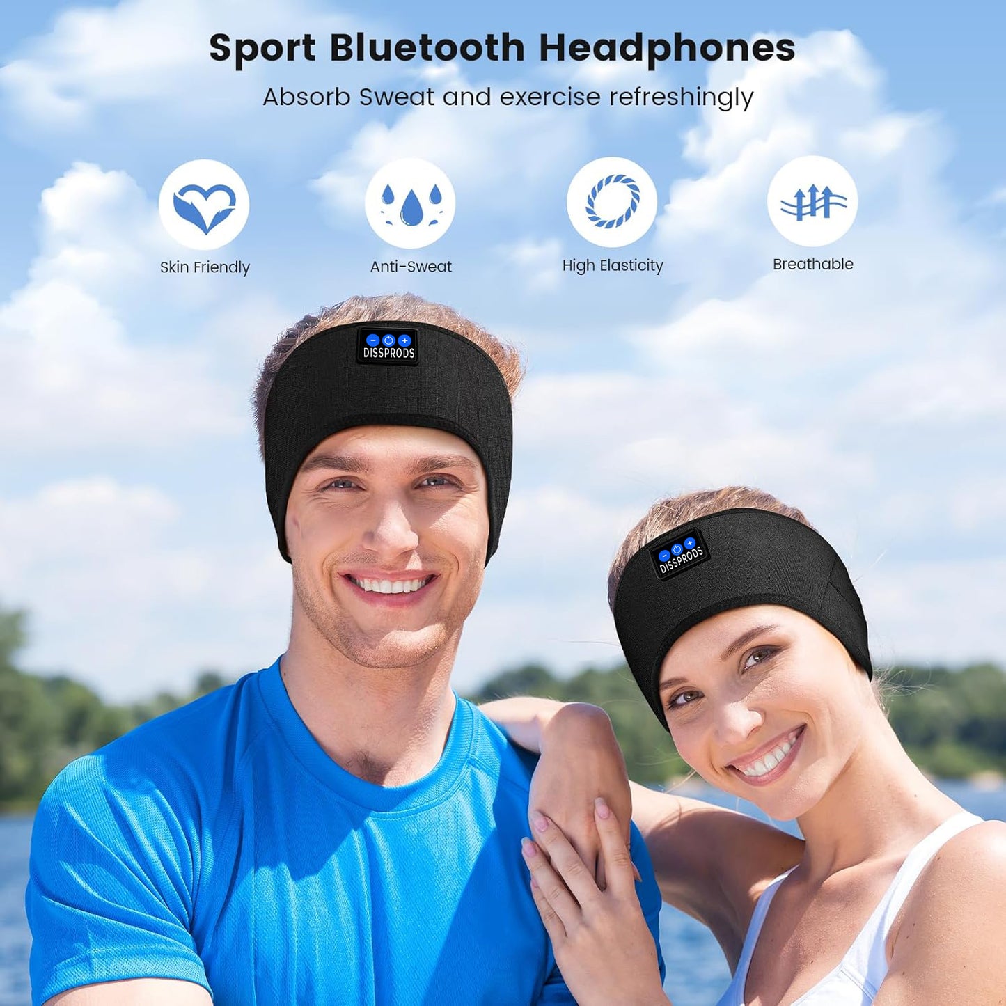 Wireless Sport & Sleep Headband – Sweatproof Music Bluetooth Headband – Comfortable Soft Sleeping Headband – Cool Gadgets for Men & Women – Universal Fit